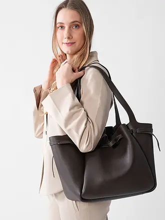 TORY BURCH | Sac en cuir - Shopper ROMY | braun